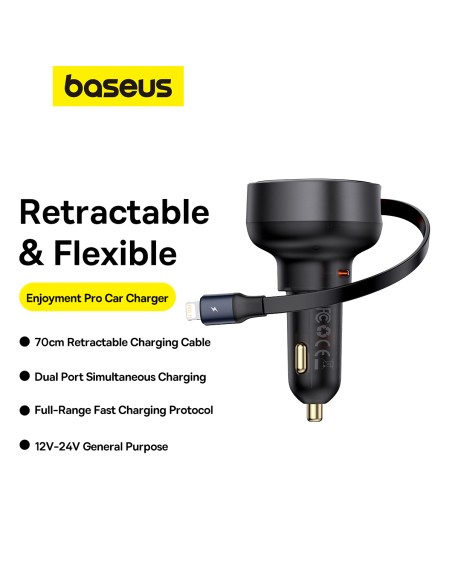Automobilinis įkroviklis su ištraukiamu laidu iPhone Lightning USB-C 60W, juodas
 
Automobilinis įkroviklis su ištraukiamu laidu iPhone Lightning USB-C 60W, juodas