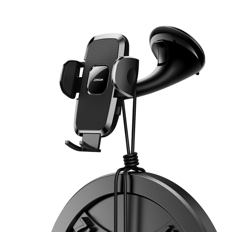 Universalus mechaninis automobilinio telefono laikiklis kabinai, stiklas, juodas