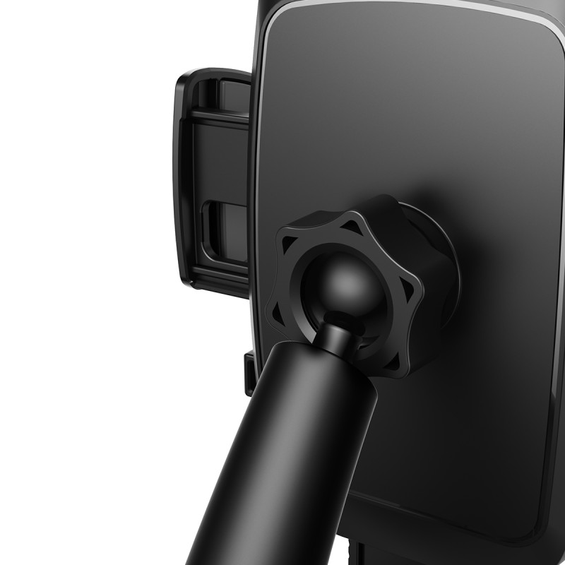 Universalus mechaninis automobilinio telefono laikiklis kabinai, stiklas, juodas