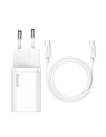 
Si 25W 3A greitas sieninis įkroviklis su 1m baltu USB-C laidu
