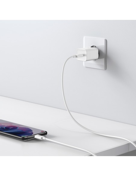 
Si 25W 3A greitas sieninis įkroviklis su 1m baltu USB-C laidu
