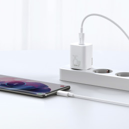 
Si 25W 3A greitas sieninis įkroviklis su 1m baltu USB-C laidu
