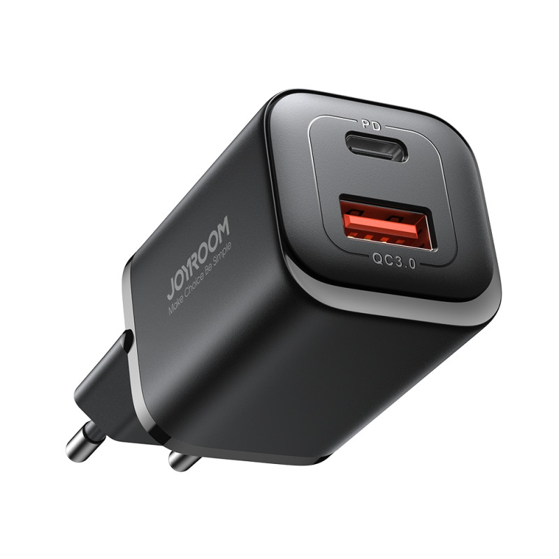 Greitas sieninis įkroviklis 30 W USB-A ir USB-C PD QC AFC FCP juodas