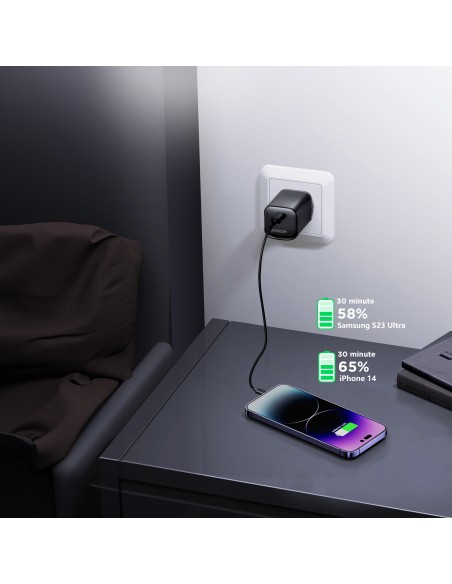 Speed Series 30W USB-C PD QC AFC FCP sieninis įkroviklis, juodas
 
Speed Series 30W USB-C PD QC AFC FCP sieninis įkroviklis, juodas