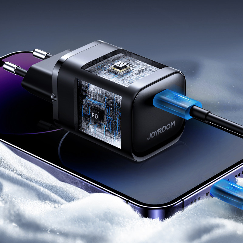 Speed Series 30W USB-C PD QC AFC FCP sieninis įkroviklis, juodas