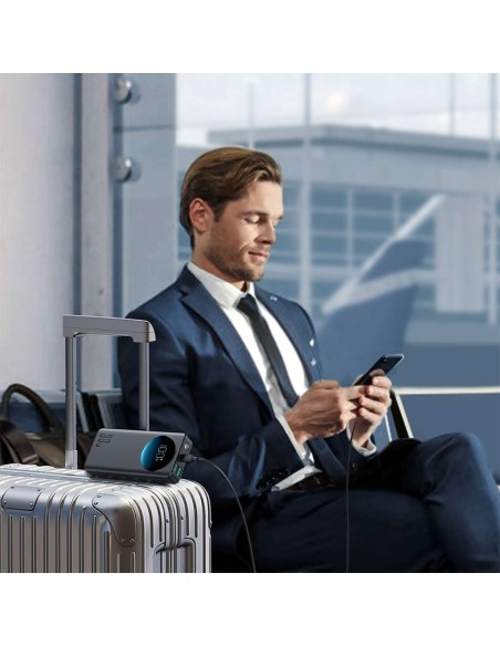 
Powerbank su žibintuvėliu 30W 20000mAh + USB-A - USB-C laidas 25cm juodas
