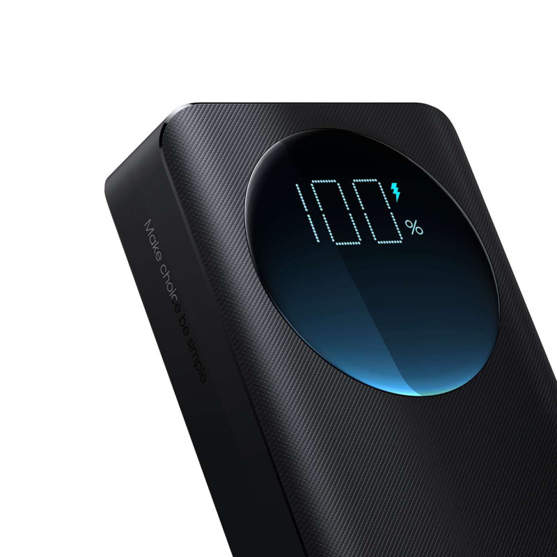 
Powerbank su žibintuvėliu 30W 20000mAh + USB-A - USB-C laidas 25cm juodas
