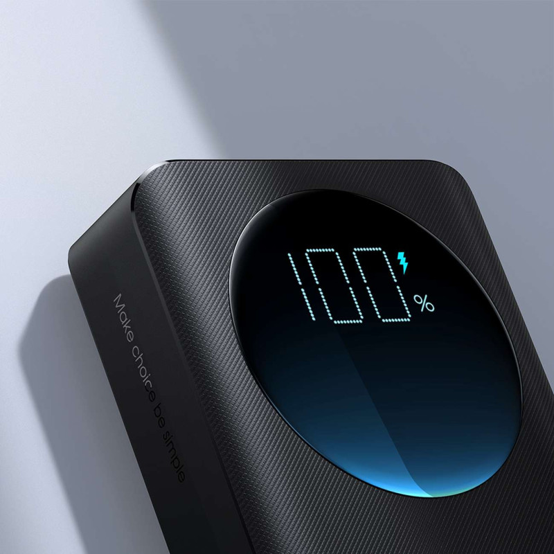 Powerbank su žibintuvėliu 30W 30000mAh + USB-A - USB-C laidas 25cm juodas