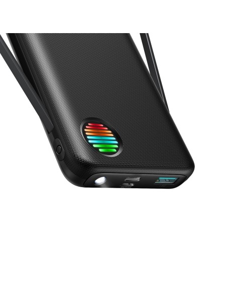 Powerbank su žibintuvėliu 22,5W 10000mAh ir įmontuotais USB-C ir Lightning laidais, juoda
 
Powerbank su žibintuvėliu 22,5W 10000mAh ir įmontuotais USB-C ir Lightning laidais, juoda