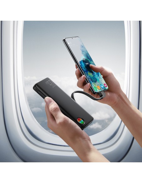 Powerbank su žibintuvėliu 22,5W 10000mAh ir įmontuotais USB-C ir Lightning laidais, juoda
 
Powerbank su žibintuvėliu 22,5W 10000mAh ir įmontuotais USB-C ir Lightning laidais, juoda
