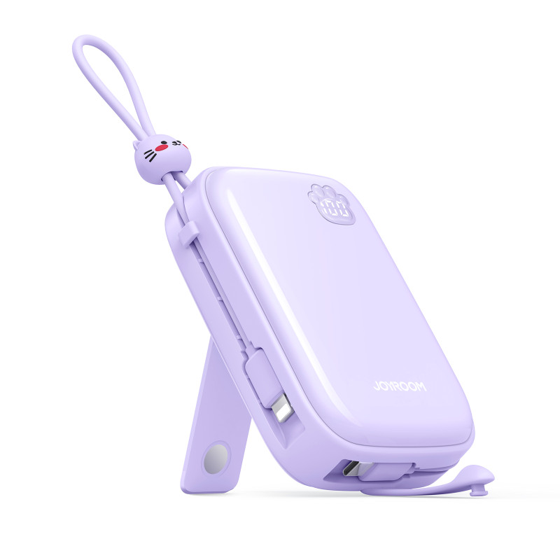 
Cutie Series 22.5W 20000mAh Powerbank su USB-A USB-C stovu iPhone violetinis
