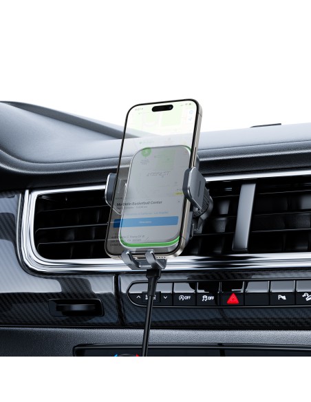 
Automobilinio telefono laikiklis su indukciniu įkrovikliu D17 - juodas
