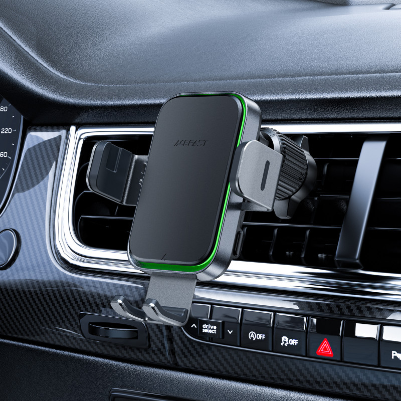 Automobilinio telefono laikiklis su indukciniu įkrovikliu D17 - juodas