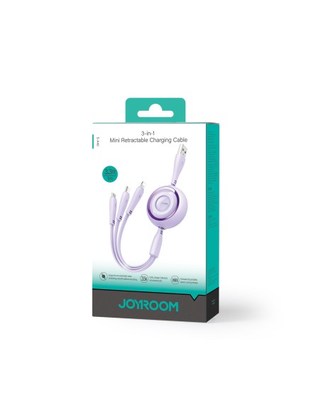 3in1 Colorful Series USB-A į USB-C / iPhone Lightning / microUSB ištraukiamas kabelis 1m violetinis
 
3in1 Colorful Series USB-A į USB-C / iPhone Lightning / microUSB ištraukiamas kabelis 1m violetinis
