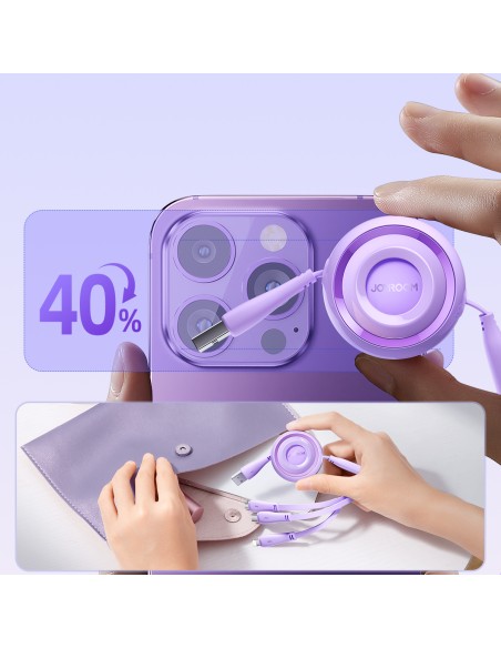 3in1 Colorful Series USB-A į USB-C / iPhone Lightning / microUSB ištraukiamas kabelis 1m violetinis
 
3in1 Colorful Series USB-A į USB-C / iPhone Lightning / microUSB ištraukiamas kabelis 1m violetinis