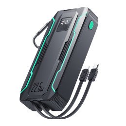 
Turistinis maitinimo blokas Lauko SOS žibintuvėlis su USB-C / Lightning 20000mA laidais, juodas
