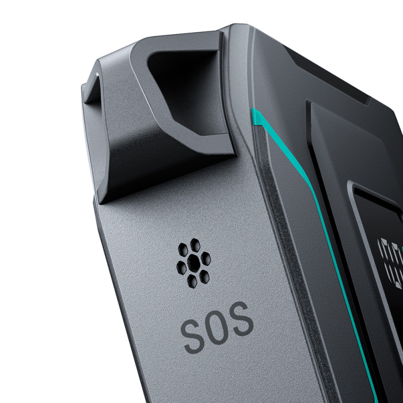 Turistinis maitinimo blokas Lauko SOS žibintuvėlis su USB-C / Lightning 20000mA laidais, juodas