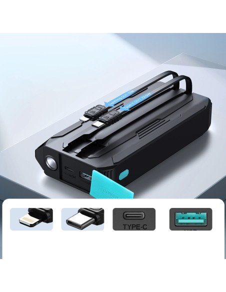 Turistinis maitinimo blokas Lauko SOS žibintuvėlis su USB-C / Lightning 20000mA laidais, juodas
 
Turistinis maitinimo blokas Lauko SOS žibintuvėlis su USB-C / Lightning 20000mA laidais, juodas