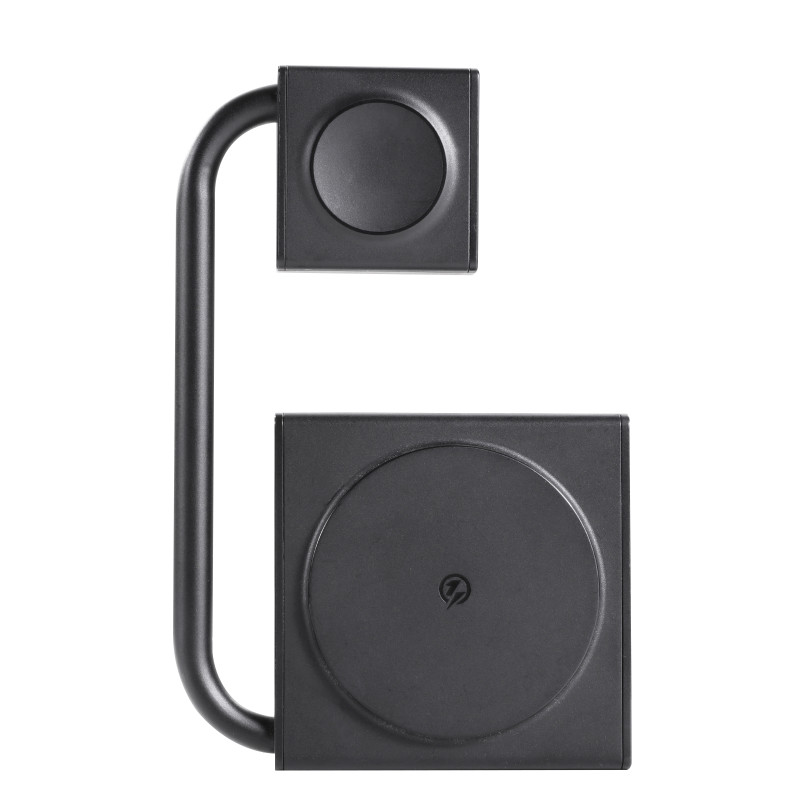 2 viename indukcinis laikrodžio ir išmaniojo telefono įkroviklis 15 W MagSafe Qi, sulankstomas, juodas