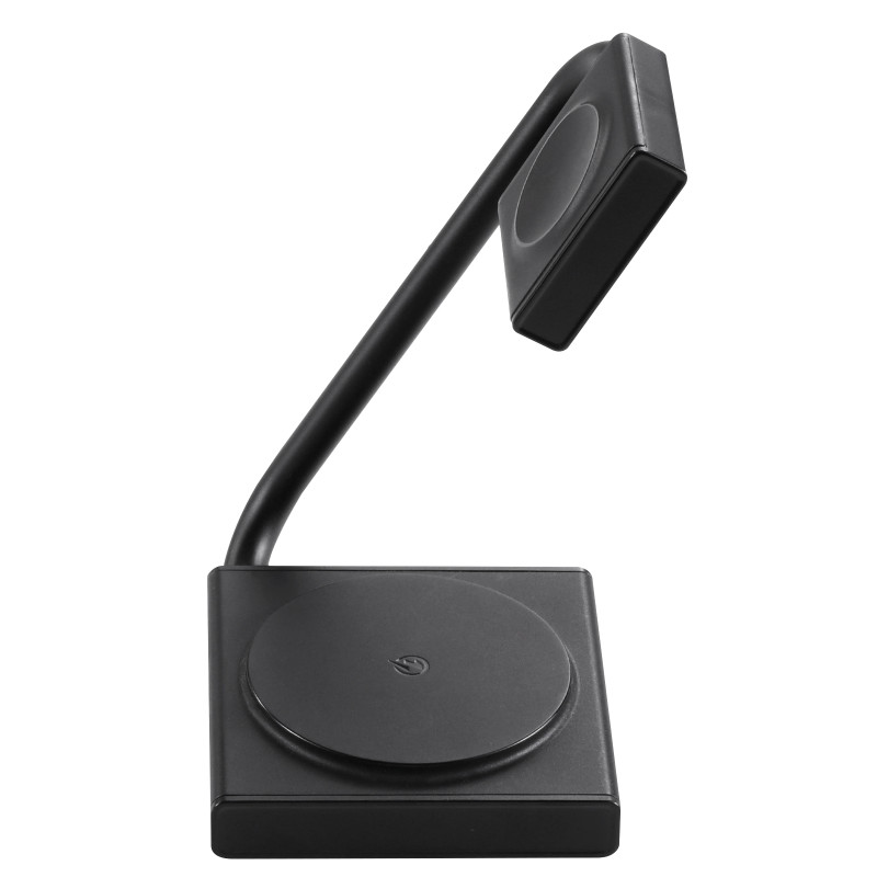 2 viename indukcinis laikrodžio ir išmaniojo telefono įkroviklis 15 W MagSafe Qi, sulankstomas, juodas