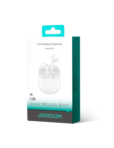 
TWS Funpods Series JR-FB1 Bluetooth 5.3 belaidės ausinės, baltos
