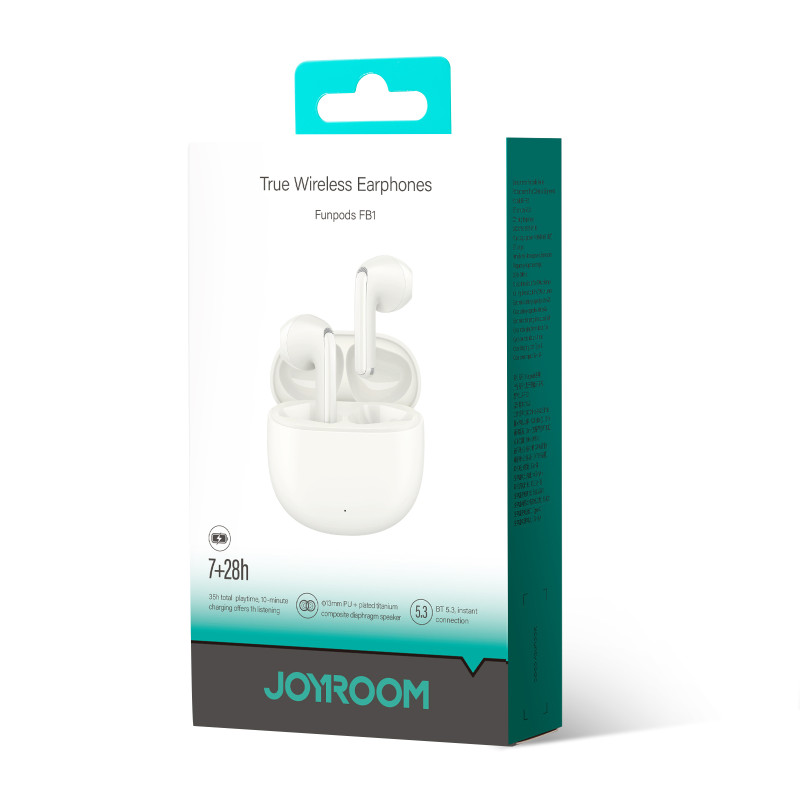 TWS Funpods Series JR-FB1 Bluetooth 5.3 belaidės ausinės, smėlio spalvos