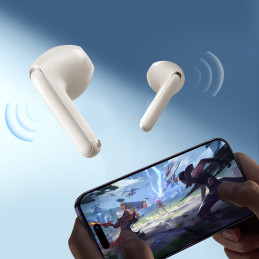 
TWS Funpods Series JR-FB1 Bluetooth 5.3 belaidės ausinės, smėlio spalvos
