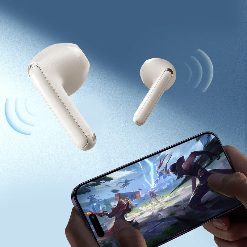 TWS Funpods Series JR-FB1 Bluetooth 5.3 belaidės ausinės, smėlio spalvos