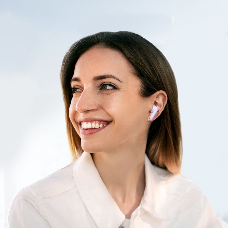 TWS Funpods Series JR-FB1 Bluetooth 5.3 belaidės ausinės, violetinės spalvos