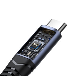 
2in1 Adapterio įkroviklis + ausinės USB-C į USB-C / mini lizdas 3,5 mm juodas
