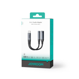 
2in1 Adapterio įkroviklis + ausinės USB-C į USB-C / mini lizdas 3,5 mm juodas
