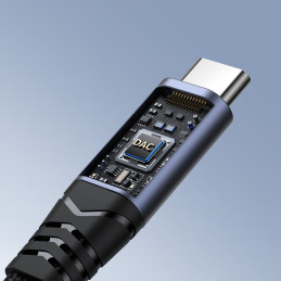 
2in1 Adapterio įkroviklis + ausinės USB-C į USB-C / mini lizdas 3,5 mm juodas
