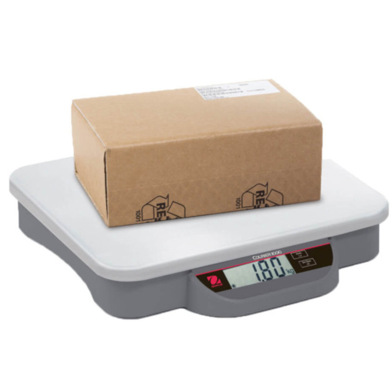 OHAUS COURIER 1000 LCD nešiojamos sandėlio platforminės svarstyklės 32x28cm 20Kg / 10g