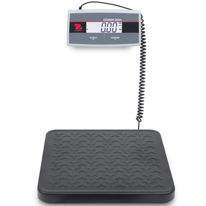 
OHAUS COURIER 3000 LCD pašto platforminės svarstyklės siuntiniams 33x32cm 75kg / 50g
