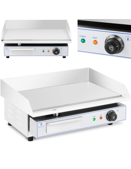 
Elektrinis grilis, lygi grilio plokštė, 550 x 400 mm, 3000 W
