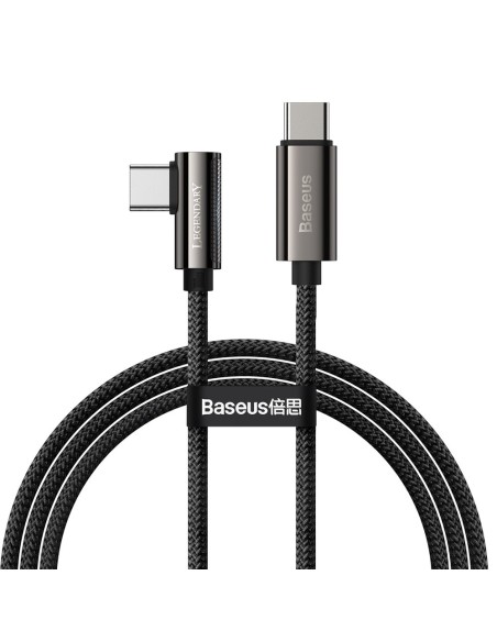 Legendinis kampinis laidas greitas įkrovimas USB-C USB-C 100W 5A 1m juodas Legendinis kampinis laidas greitas įkrovimas USB-C USB-C 100W 5A 1m juodas