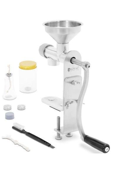 
Plieninis rankinis presas, skirtas aliejaus išspaudimui iš javų ir sėklų
