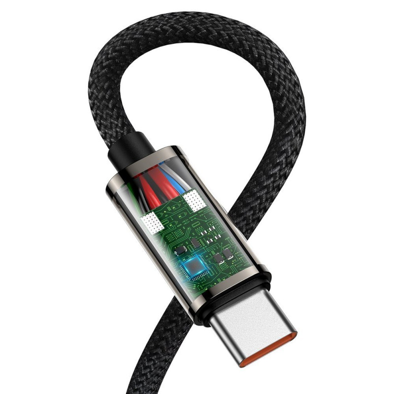 Legendinis kampinis laidas greitas įkrovimas USB-C USB-C 100W 5A 1m juodas