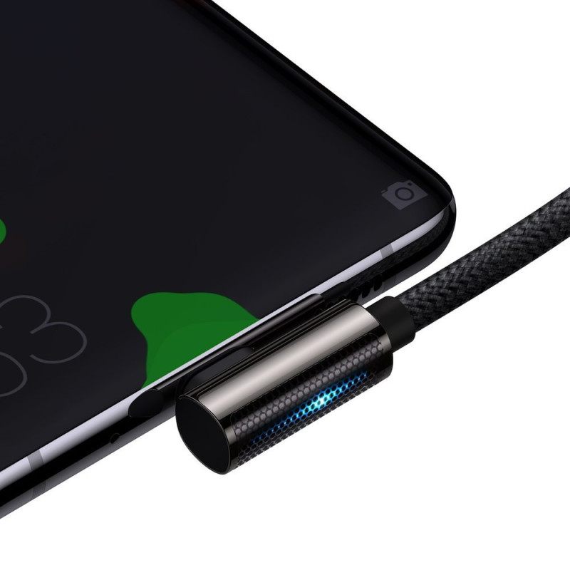 Legendinis kampinis laidas greitas įkrovimas USB-C USB-C 100W 5A 1m juodas