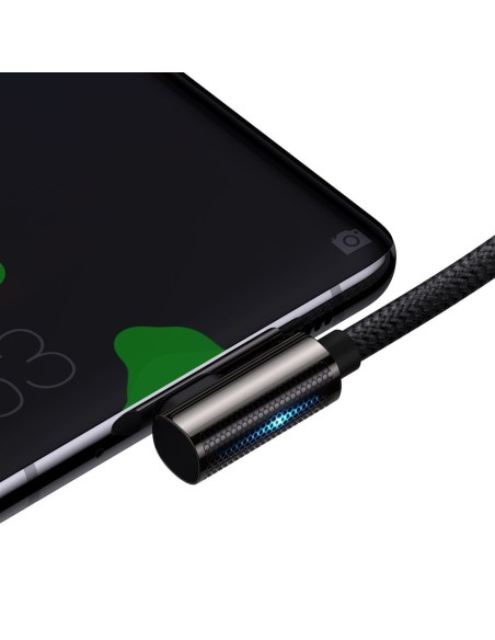 Legendinis kampinis laidas greitas įkrovimas USB-C USB-C 100W 5A 1m juodas Legendinis kampinis laidas greitas įkrovimas USB-C USB-C 100W 5A 1m juodas