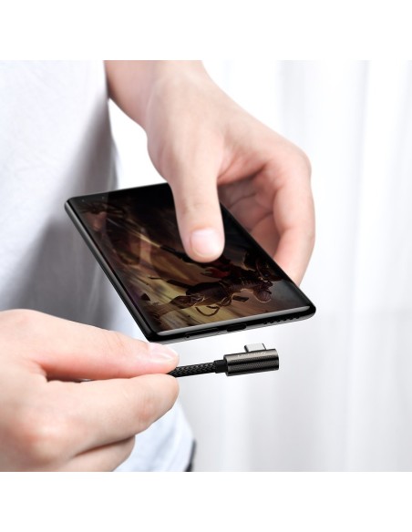 Legendinis kampinis laidas greitas įkrovimas USB-C USB-C 100W 5A 1m juodas Legendinis kampinis laidas greitas įkrovimas USB-C USB-C 100W 5A 1m juodas