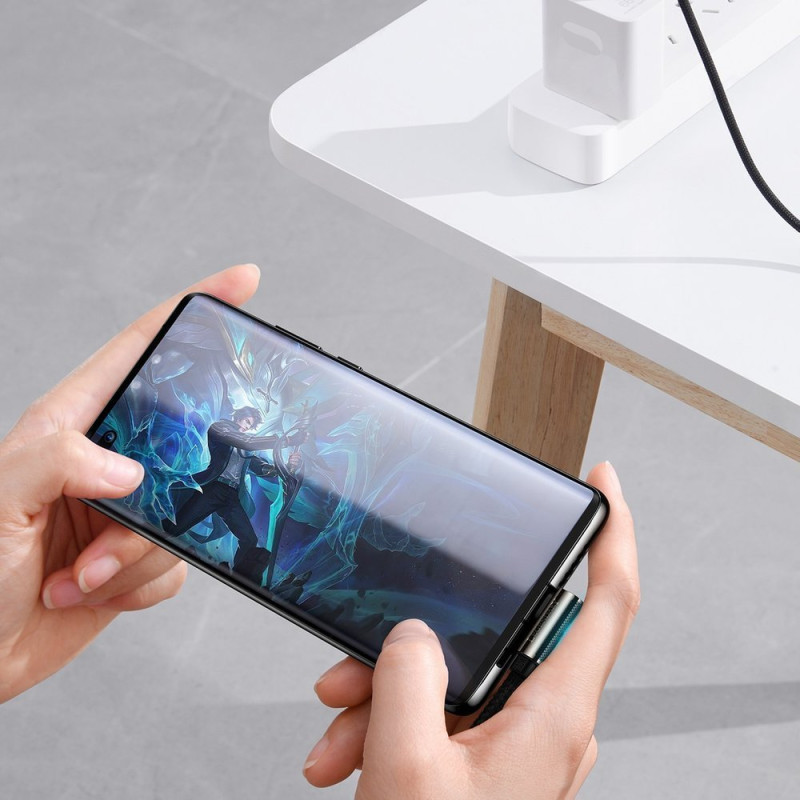 Legendinis kampinis laidas greitas įkrovimas USB-C USB-C 100W 5A 1m juodas
