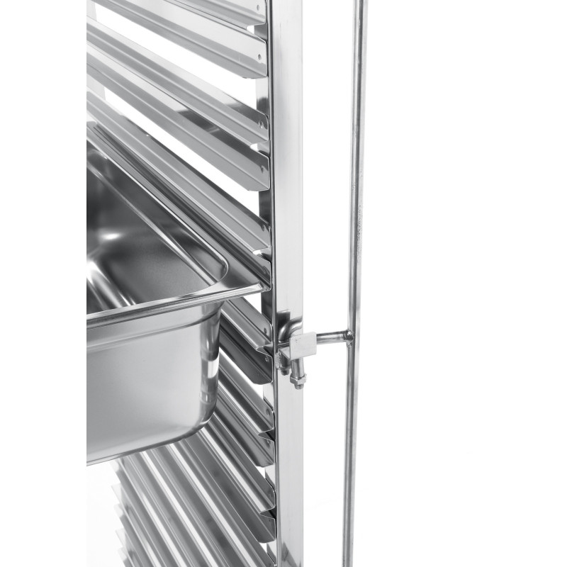 Plieninis vežimėlis padėklų, metalo lakštų, konteinerių transportavimui 15 x GN1/1 - Hendi 810613