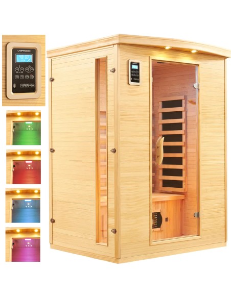 Dviejų asmenų infraraudonųjų spindulių pirtis, 5 radiatoriai, visas spektras, 15-65 C, 2100 W
 
Dviejų asmenų infraraudonųjų spindulių pirtis, 5 radiatoriai, visas spektras, 15-65 C, 2100 W