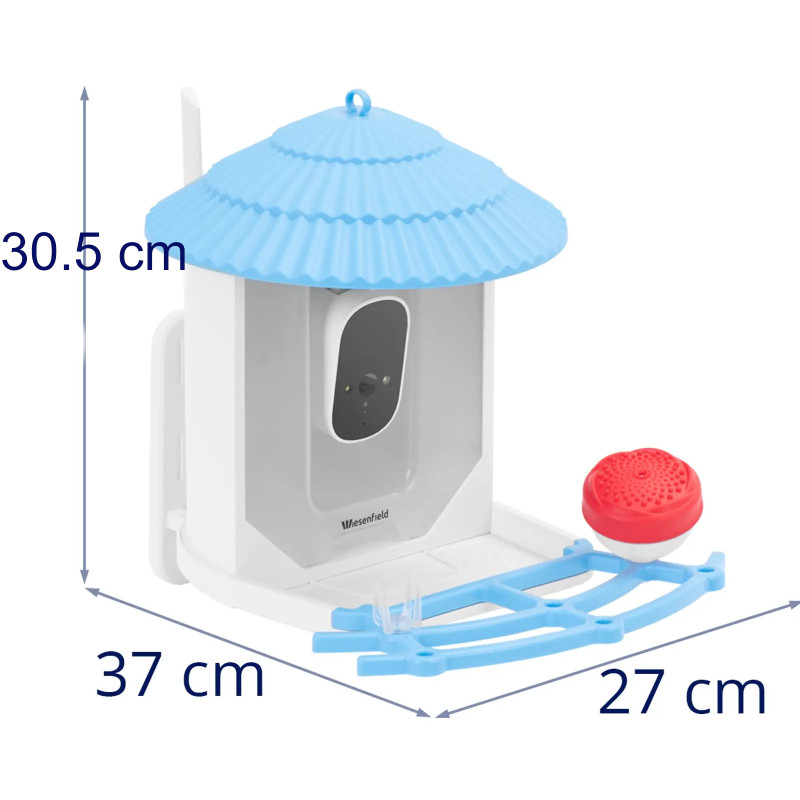 Išmani paukščių lesykla su 4 MP HD kamera ir 2,5 l saulės baterija