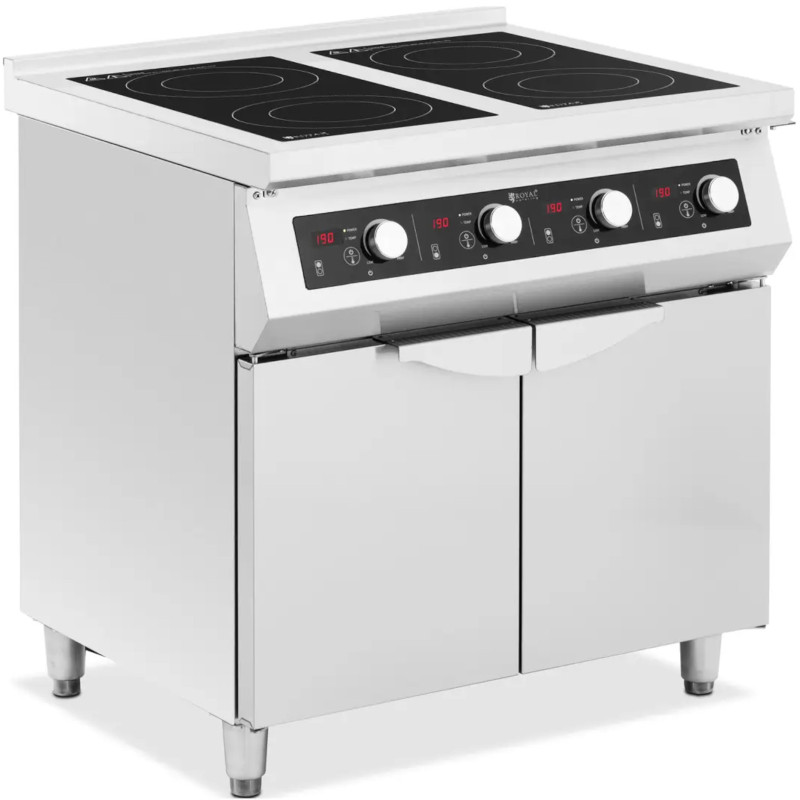 Atskirai pastatoma indukcinė viryklė su spintele 4 degikliais 400 V 17000 W