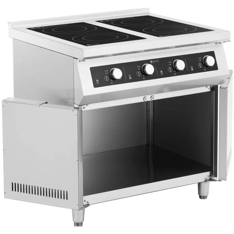 Atskirai pastatoma indukcinė viryklė su spintele 4 degikliais 400 V 17000 W