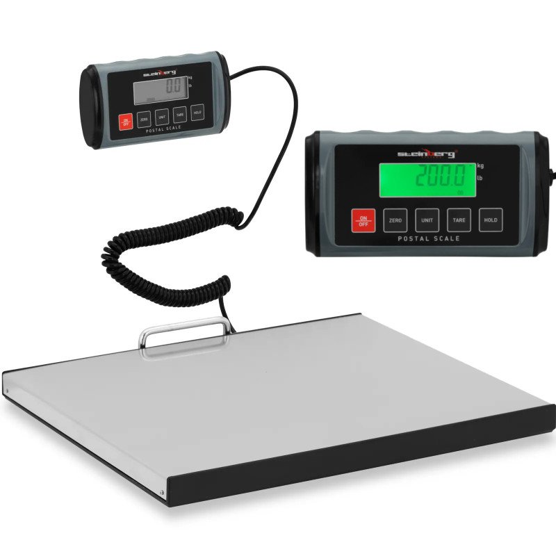 
LCD pašto siuntinių svarstyklės 35,5 x 40,5 cm 200 kg / 0,1 kg
