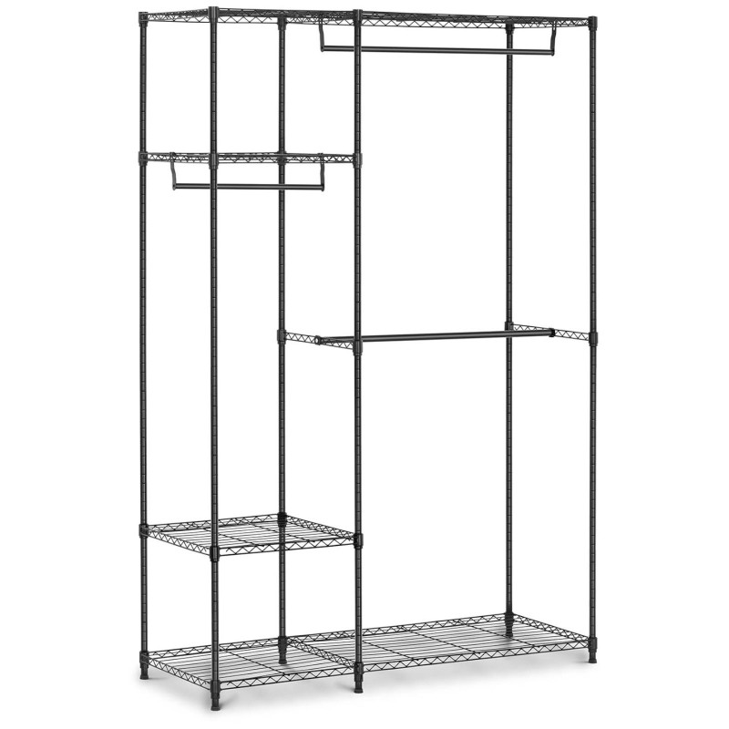 Vielinė kabykla drabužiams rūbinei 4 lentynos 3 pakabos 120 x 45 x 179,5 cm iki 270 kg