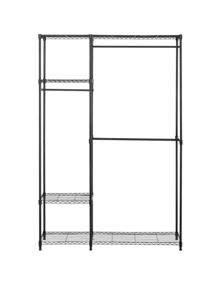 Vielinė kabykla drabužiams rūbinei 4 lentynos 3 pakabos 120 x 45 x 179,5 cm iki 270 kg Vielinė kabykla drabužiams rūbinei 4 lentynos 3 pakabos 120 x 45 x 179,5 cm iki 270 kg